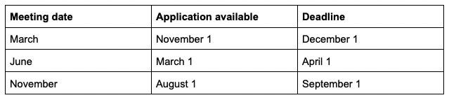 Key Dates/Deadlines: